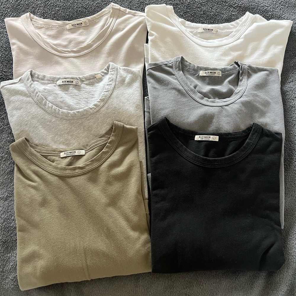 Buck Mason Slub Curved Hem Bundle of 6